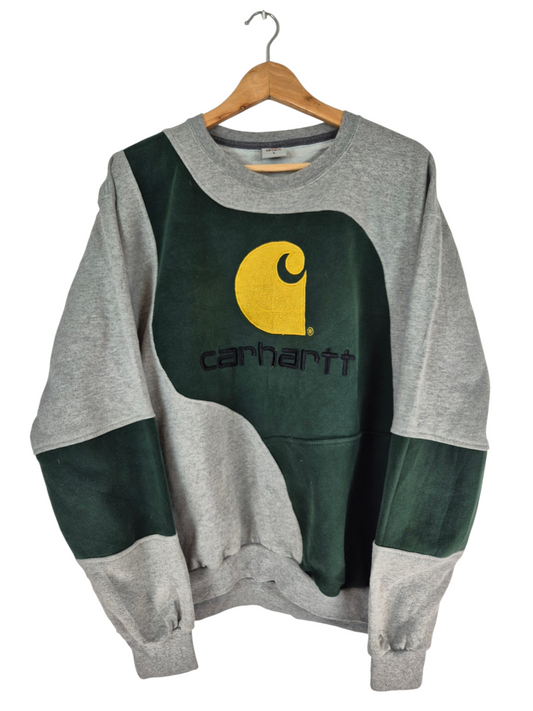 Carhartt Big Logo Rework Sweater Heren | Grijs | Maat L