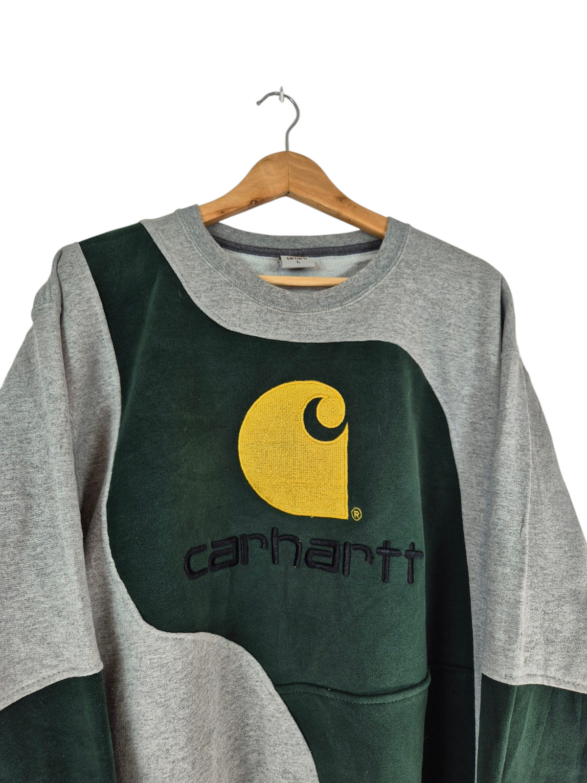 Carhartt Big Logo Rework Sweater Heren | Grijs | Maat L