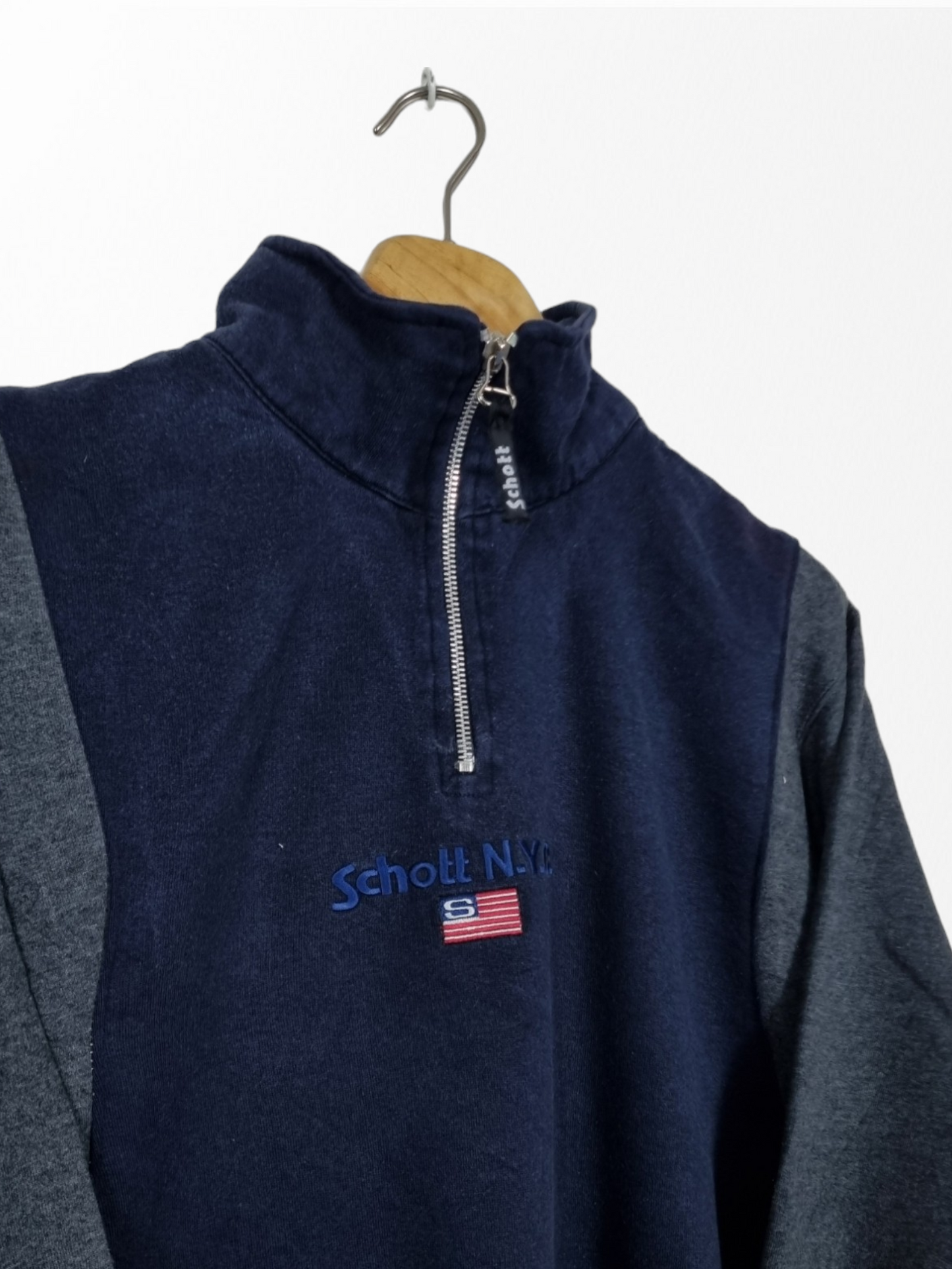 Schott NYC quarter zip sweater maat M