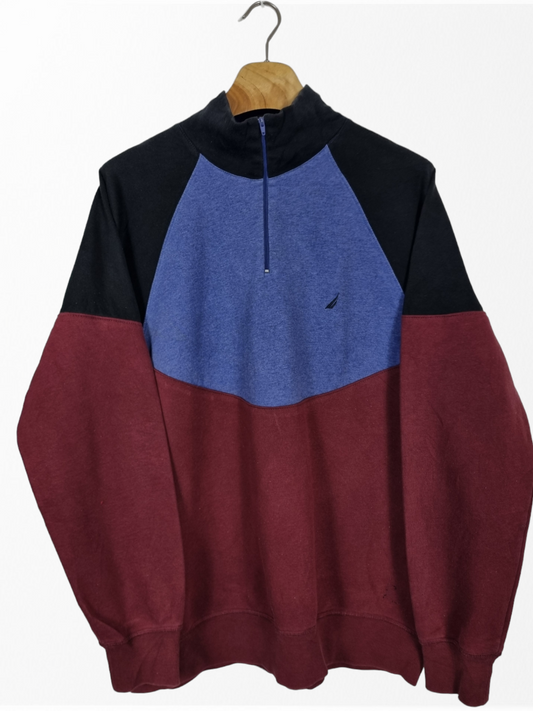 Nautica quarter zip sweater maat L