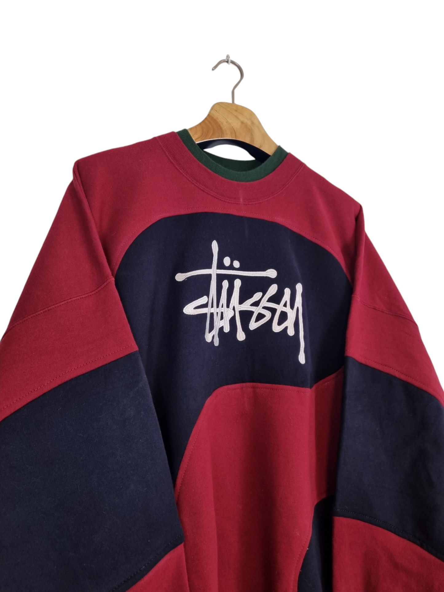 Stussy embroidered text sweater maat XL