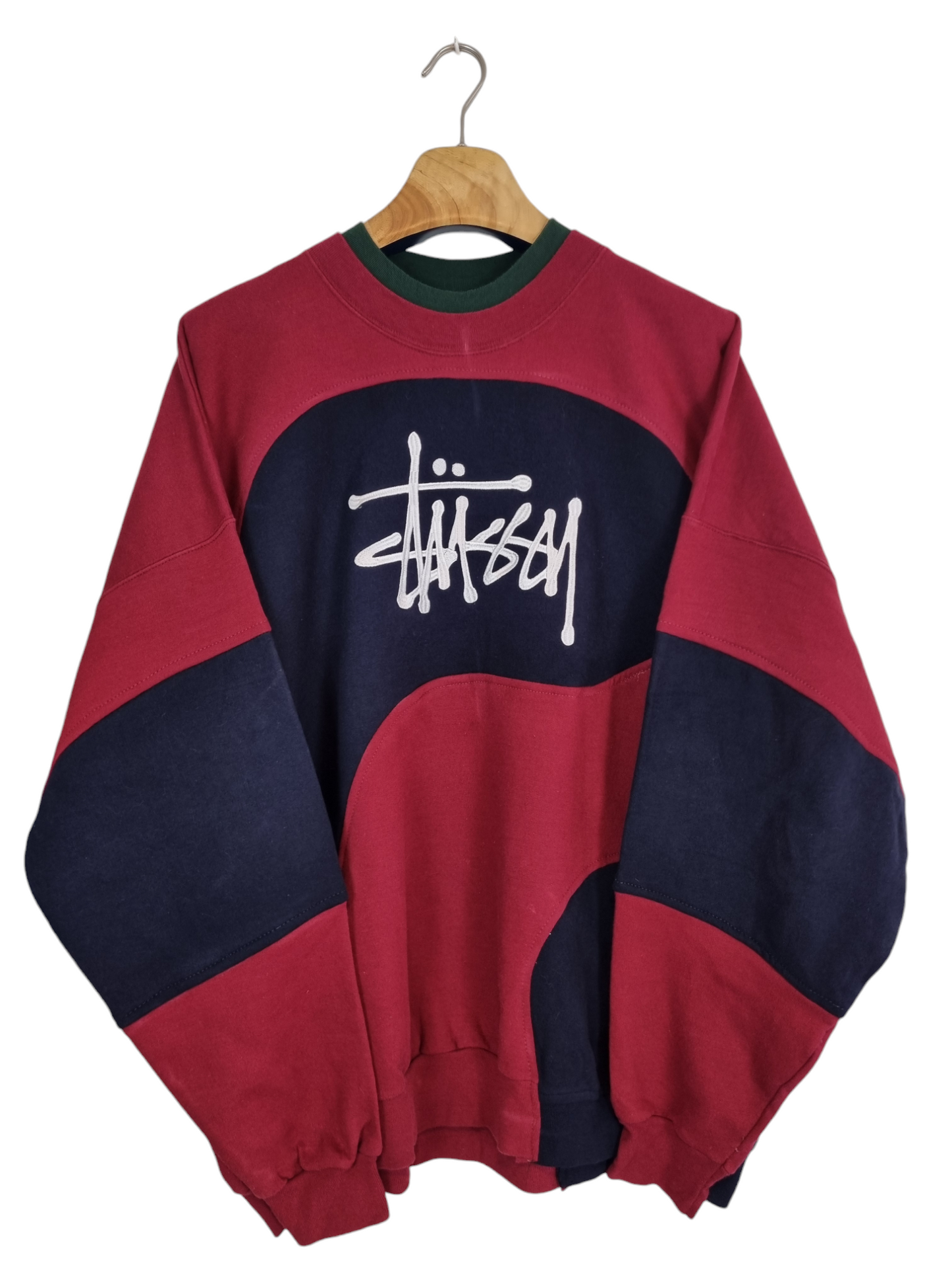 Stussy embroidered text sweater maat XL