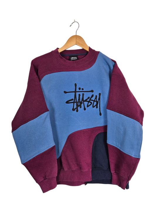 Stussy embroidered text sweater maat L