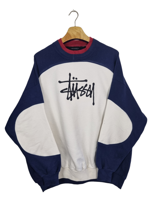 Stussy embroidered text sweater maat XL