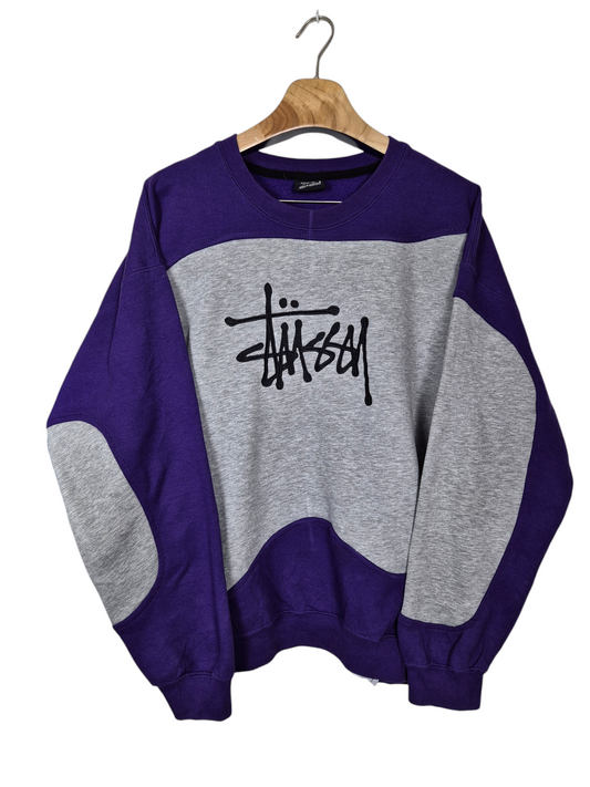 Stussy embroidered text sweater maat XL