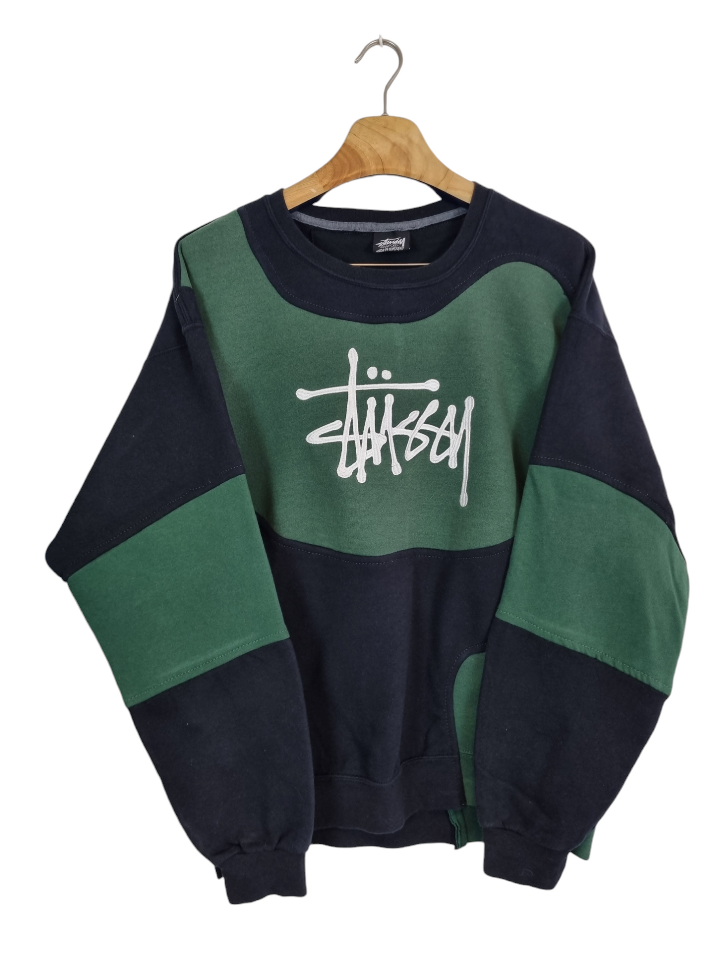 Stussy embroidered text sweater maat M