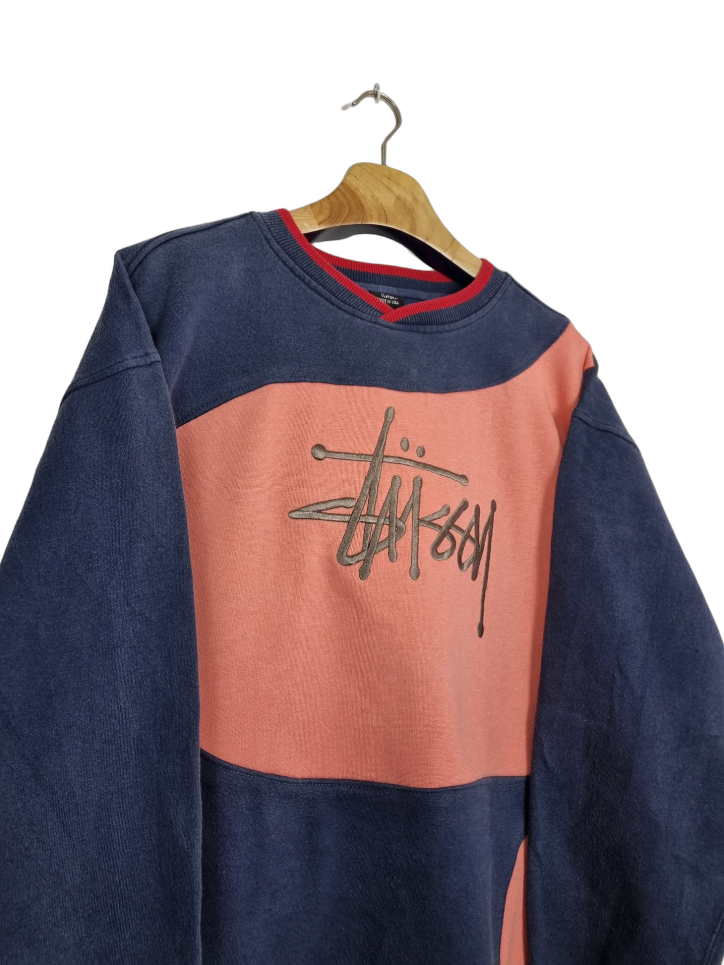 Stüssy embroidered text sweater maat L