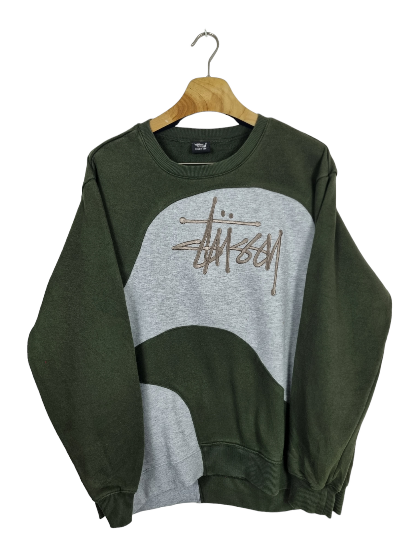 Stussy embroidered text sweater maat M